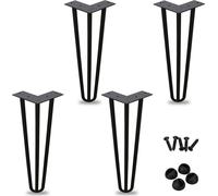 karpal 4er Set,Hairpin Legs,20 cm,3 Streben,noir, pieds de table en acier
