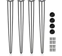 karpal 4er Set,Hairpin Legs,72 cm,3 Streben,noir, pieds de table en acier