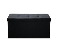 karpal banquette pouf coffre de siège pliable avec espace de rangement noir capacité de charge 300 kg, 76 * 38 * 38cm