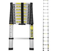karpal Echelle télescopique 4.4M Aluminium Echelle multi-usages Anti-pince-doigts Echelle d'extension Pliable Aluminium Antidérapant jusqu'à 150 KG