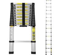 karpal Echelle télescopique 4.4M Aluminium Echelle multi-usages Anti-pince-doigts Echelle d'extension Pliable Aluminium Antidérapant jusqu'à 150 KG