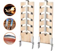 karpal Planche à flamber Lot de 2 Grandes avec support Plaques en bois Support Planche à griller