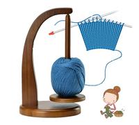 KARPIX Dérouleur de laine, support magnétique pour pelotes de laine, support rotatif, porte-fil, enrouleur de fil en bois, cadeau au crochet pour les amateurs de tricot (B)