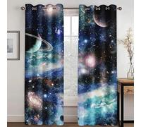 KARPIX Universum Planet Rideau de fenêtre avec œillets Opaque pour enfants et adolescents (10,183 x 160 cm (2 x 91 x 160 cm)