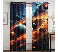 KARPIX Universum Planet Rideau de fenêtre avec œillets Opaque pour enfants et adolescents (2,220 x 215 cm (2 x 110 x 215 cm)