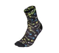 Karpos Green Fire Chaussettes Homme, Noir/Vert Fluo/Jaune Fluo/Blanc