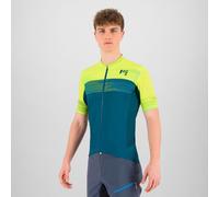 Karpos - Green Fire Jersey - Maillot vélo homme Reflective Pond / Yellow Fluo / Enamel Blue - L