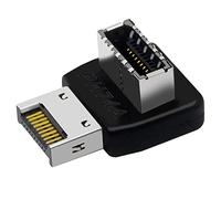 Karriter Adaptateur de direction pour carte mère d'ordinateur de type E USB 3.1 Type-E - Coude de direction avant de type C installé (PH74A)