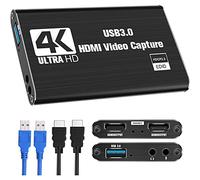 Karriter Carte d'Acquisition Vidéo HDMI USB, Carte de Capture de Commutateur 4K 1080p 60FPS pour Enregistrement Vidéo en Continu pour PS4DSLRAppareil Photo