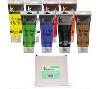 Karrma Ltd - Lot De 8 Tubes De Peinture Acrylique De 120 Ml - Fournitures Artistiques Créatives,Haute Teneur En Pigments,Peinture Acrylique À Haut Pouvoir Couvrant Et Séchage Rapide