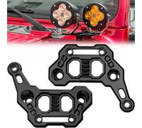 KARSAM Lot de 2 supports de montage à double barre lumineuse pour capot de Jeep Wrangler JL JLU 4xe Gladiator JT 2018-2025, supports de capot de lumière de fossé, supports de phare antibrouillard,