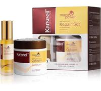 Karseell Collagen Masque Cheveux et Huile Cheveux, Maca Essence Set de Réparation pour Cheveux Secs et AbiméS Tous Types de Cheveux, 500ml +50ml