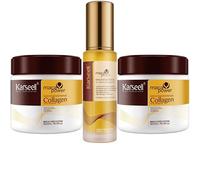 Karseell MACA CARE SYSTEM 2 Masques Cheveux Collagène + 1 Sérum Huile d’Argan Cheveux Secs Abîmés Colorés Réparation Nutrition Hydratation Brillance Douceur Sans Sulfates Soin Complet Maison