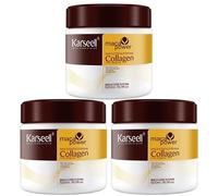 Karseell MACA CARE SYSTEM 3 Masques Capillaires Collagène Cheveux Secs Abîmés Réparation Intense Hydratation Nutrition Brillance Douceur Anti-Frisottis Argan Coco Sans Sulfates Tous Types Cheveux