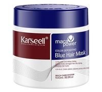 Karseell MACA CARE SYSTEM Masque Cheveux Colorant Bleu Nourrissant Hydratant Réparateur Anti-Frisottis Rehausse la Couleur Bleue Brillance Intense Cheveux Secs Abîmés Soin Professionnel 500ml