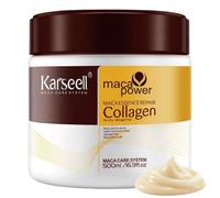 Karseell MACA CARE SYSTEM Masque Cheveux Professionnel Collagène Huile Argan Coco Avocat Kératine Keratin Karité Reparateur Nutritif Hydratant Anti-Frisottis Soin Cheveux Secs Abîmés Cassants 500ml