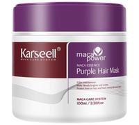 Karseell MACA CARE SYSTEM Masque Cheveux Violet Professionnel Anti Jaunissement Cheveux Blonds Gris Platine Décolorés Crépus Hydratant Réparateur Antifrizz Sans Sulfates 100ml