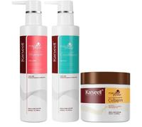 Karseell MACA CARE SYSTEM Pack Masque au Collagène Cheveux 100 ml + Shampooing Volumisant 200 ml + Après-Shampooing Réparateur 200 ml Hydratation Volume Réparation Brillance Douceur Cheveux Secs