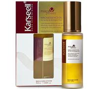 Karseell MACA CARE SYSTEM Sérum Huile d’Argan Marocaine Nourrissant Réparateur Cheveux Secs Abîmés Anti-Frisottis Collagène Hydratant Sans Rinçage Peau Sèche Tous Types de Cheveux 50 ml