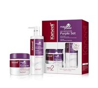 Karseell Masque Cheveux Violet et Shampooing Violet, Neutralise Les Reflets Jaunes, Répare Les Cheveux Abîmés, pour Cheveux Blonds, Platine, Blancs Ou Gris, 2 x 500ml