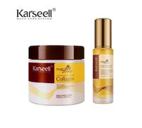 Karseell-Traitement Capillaire Au Collagène, Masque Réparateur En Profondeur, 500ml + Sérum À L'huile D'argan, Pour Cheveux Secs Et Abîmés, Tous Types De Cheveux-2pcs Set
