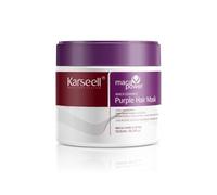 Karseell Violet Masque Cheveux Neutralise Les Reflets Jaunes, Répare Les Cheveux Abîmés, pour Cheveux Blonds, Platine, Blancs Ou Gris, 500ml