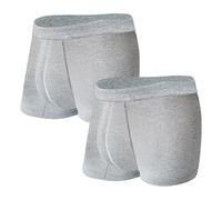 KARSWATT Lot de 2 caleçons boxeurs lavables pour incontinence urinaire pour homme, réutilisables et étanches pour protection contre les fuites urinaires (3XL, gris)