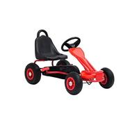 Kart à Pédales avec Pneus Rouge avec Frein à Main pour Enfants Voiture
