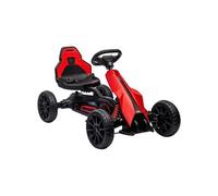 Kart à pédales enfant Go kart Formule 1 Racing aileron avant carter chaine fermé siège réglable avec ceinture rouge