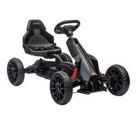Kart à pédales enfant Go kart Formule 1 Racing aileron avant carter chaine fermé siège réglable avec ceinture noir Noir G