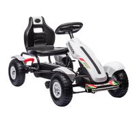 Kart À Pédales Enfant Go Kart Formule 1 Racing Passione Italia Pneus Gonflables Caoutchouc Blanc
