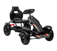 Kart à pédales enfant Go kart Formule 1 Racing passione italia pneus gonflables caoutchouc noir Noir G
