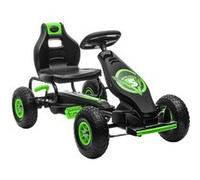 HomCom Kart à pédales enfant siège réglable 3 positions frein à main pneus antidérapants vert/noir