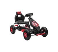 Kart à pédales enfant Go kart Formule 1 Racing Super Power 5 aileron avant pneus gonflables caoutchouc noir rouge