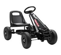 Kart À Pédales Go-Kart Enfant Siège Réglable Pneus Eva Embrayage Manuel Frein Carter Chaine Fermé Noir