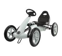 HyperMotion Kart à PÉDales Enfant 5-8 Ans - Karting Buggy Double Frein à Main, Roues PompéES 30cm, Cadre MéTallique - Charge Max 50kg, 3 Modes Conduite - Gris