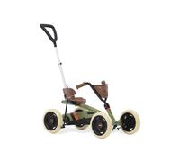 BERG Gokart à pédales Buzzy 2 en 1 – Rétro, Vert, barre de poussée, roue libre commutable