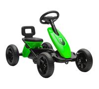Kart à pédales pour enfants - AIYAPLAY - roues EVA silencieux, avancer et reculer - 85,5 x 49 x 57 cm - plastique et métal - vert