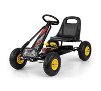 Kart à Pédales Sportif Thor Noir et Jaune pour Enfants