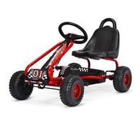 kart à pédales vélo giantex et véhicule pour enfants, rouge, siège réglable avec frein à main pour l'extérieur, garçons et filles 3-6 ans Rouge G