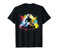 Kart cool dans des éclaboussures colorées pour les amateurs de karting T-Shirt