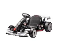 Kart Drift 24V, Blanc, lumières LED, Moteur 2 x 150W, Mode Drift avec Une Vitesse de 12 Km/h, Construction en Acier Solide, siège réglable, Lecteur MP3