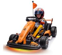 Kart électrique 24 V pour enfants, sous licence McLaren F1 avec deux moteurs de 200 W, siège réglable, 6 mises à niveau de sécurité, mode vitesse CVT, pneus antidérapants et lumières LED pour enfants