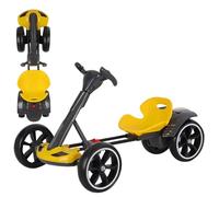 Kart électrique pliable pour enfants, kart à pédale de 3 à 8 ans jusqu'à 30 kg, voiture de course autoportée pour filles et garçons avec pneus EVA, siège réglable, vitesse de 3 km/h, chariot pour