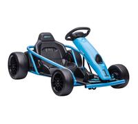 Kart électrique pour enfants - HOMCOM - 24V - mode drift 2 moteurs démarrage progressif - plastique et métal - 115x77x54cm - bleu