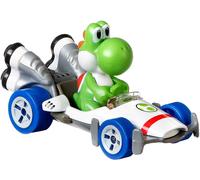 Hot Wheels Mario Kart Mini-Véhicule Yoshi B-Dasher à l'échelle 1: 64, Inspiré par Les Personnages et Voitures du Jeu, Jouet pour Enfant, GBG29 Multicolore