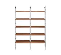 KARTELL bibliothèque murale avec 10 étagères de 60 cm ADAM WOOD (Placage foncé - Bois courbé et acier peint en noir)