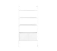 KARTELL bibliothèque murale avec 3 étagères de 90 cm et 1 conteneur ADAM WOOD (Frêne blanc - Bois courbé et acier peint en blanc)