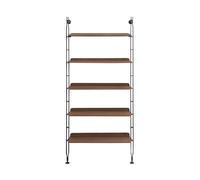 KARTELL bibliothèque murale avec 5 étagères de 90 cm ADAM WOOD (Placage foncé - Bois courbé et acier peint en noir)