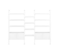 KARTELL bibliothèque murale avec 6 étagères de 90 cm, 4 étagères de 60 cm et 2 conteneurs ADAM WOOD (Frêne blanc - Bois courbé et acier peint en [...]